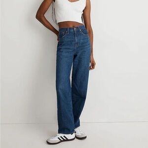 Madewell Baggy Straight Jeans in Dark Worn Indigo Wash  NWT